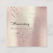 Hair Stylist Salon Appointment Card Roos Gold Vierkante Visitekaartje (Voorkant)