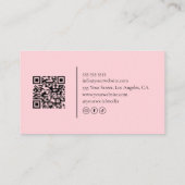 Hair Stylist Salon Black and Pink QR Code Visitekaartje (Achterkant)