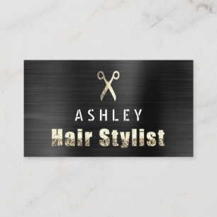 Hair Stylist Salon Black Gold Appointcard Visitekaartje