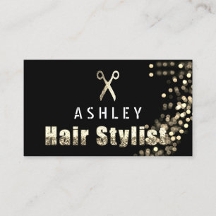 Hair Stylist Salon Black Gold Appointcard Visitekaartje