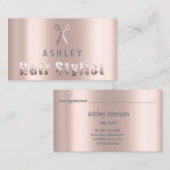 Hair Stylist Salon Blush Pink Appointcard Visitekaartje (Voorkant / Achterkant)