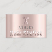 Hair Stylist Salon Blush Pink Appointcard Visitekaartje (Voorkant)