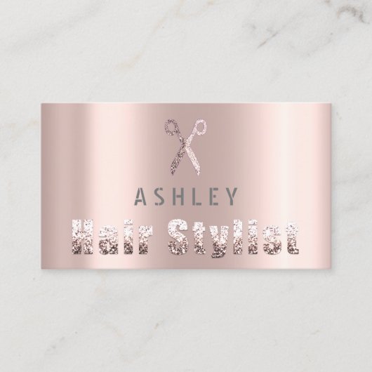 Hair Stylist Salon Blush Pink Appointcard Visitekaartje (Voorkant)