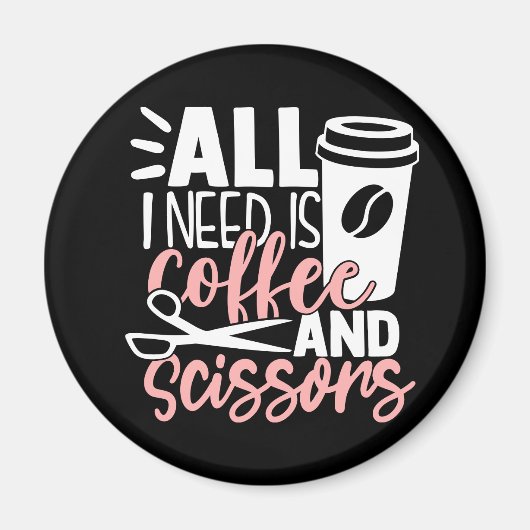 Hair Stylist Salon Coffee Barber Hairdresser Magneet (Voorkant)