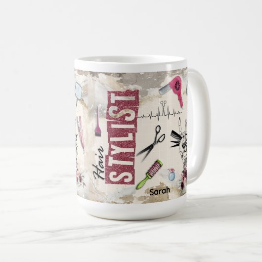 Hair Stylist Salon Gift Custom Koffiemok (Voorkant rechts)