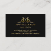 Hair Stylist Salon Gold Luxury Scissors Logo Visitekaartje (Achterkant)