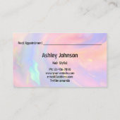 Hair Stylist Salon Holographic Appointment Gold Visitekaartje (Achterkant)