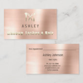 Hair Stylist Salon Makeup Lash Appointes Blush Visitekaartje (Voorkant / Achterkant)