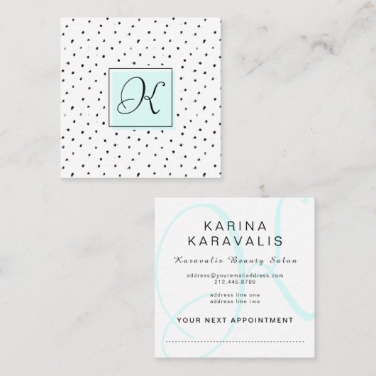 Hair Stylist Salon Monogram Appointkaarten Afsprakenkaartje (Voorkant / Achterkant)