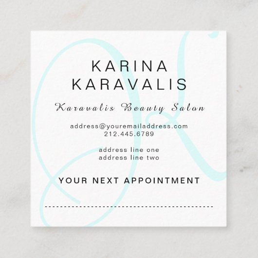 Hair Stylist Salon Monogram Appointkaarten Afsprakenkaartje (Achterkant)