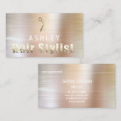 Hair Stylist Salon Roos Gold Appointment Card Visitekaartje (Voorkant / Achterkant)