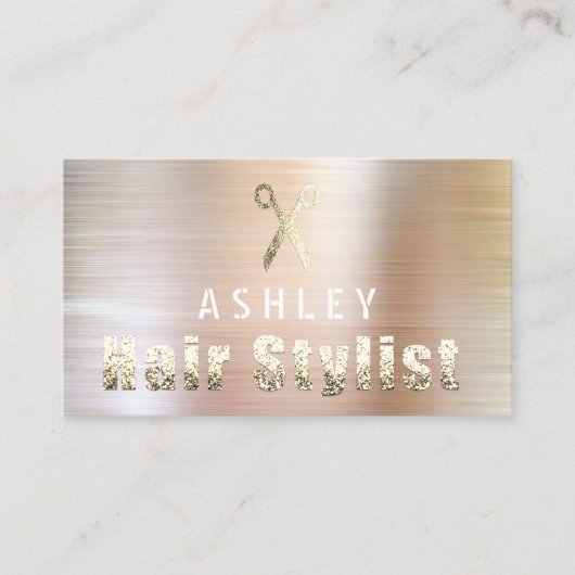 Hair Stylist Salon Roos Gold Appointment Card Visitekaartje (Voorkant)