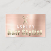 Hair Stylist Salon Roos Gold Appointment Card Visitekaartje (Voorkant)