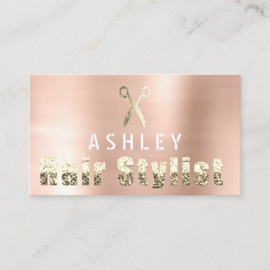 Hair Stylist Salon Roos Gold Appointment Card Visitekaartje (Voorkant)