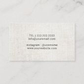 Hair Stylist Salon Scissors Elegant Linen Visitekaartje (Achterkant)