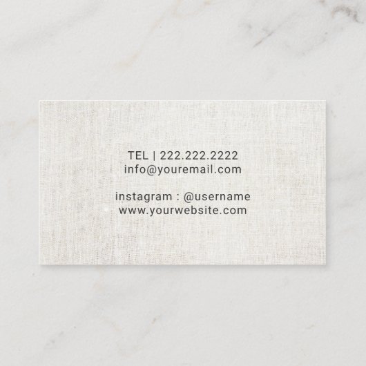 Hair Stylist Salon Scissors Elegant Linen Visitekaartje (Achterkant)