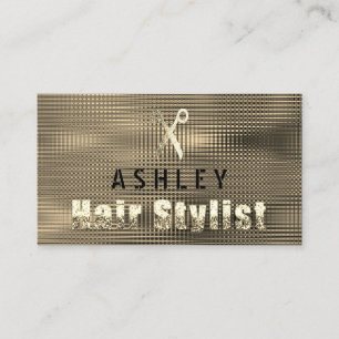 Hair Stylist Salon Sepia Gold Appointment Card Visitekaartje