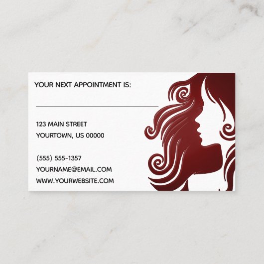 Hair Stylist Salon Silhouette Business/ Afsprakenkaartje (Achterkant)