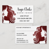 Hair Stylist Salon Silhouette Business/ Afsprakenkaartje (Voorkant / Achterkant)