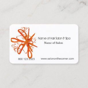 Hair Stylist Salon Spa Blossom Swirl Scissors Afsprakenkaartje