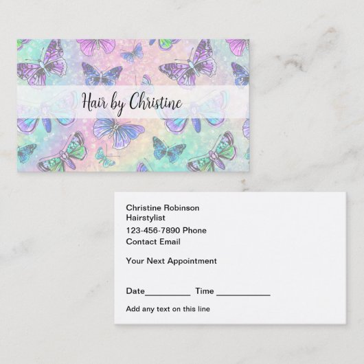 Hair Stylist Schattigee Afspraak Visitekaartjes (Voorkant / Achterkant)
