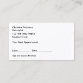 Hair Stylist Schattigee Afspraak Visitekaartjes (Achterkant)