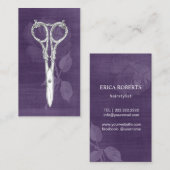 Hair Stylist  Scissor Botanisch Paars Visitekaartje (Voorkant / Achterkant)