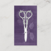 Hair Stylist  Scissor Botanisch Paars Visitekaartje (Voorkant)