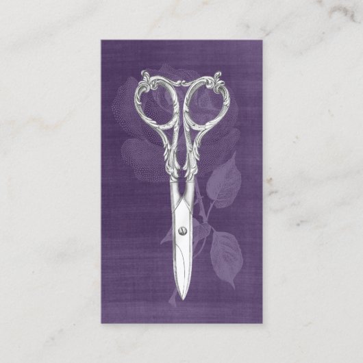 Hair Stylist  Scissor Botanisch Paars Visitekaartje (Voorkant)