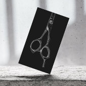 Hair Stylist  Scissor Elegant Black Visitekaartje