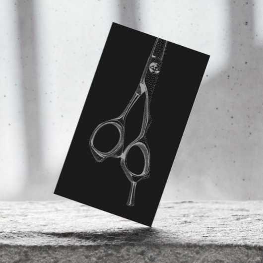 Hair Stylist  Scissor Elegant Black Visitekaartje