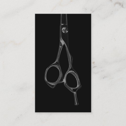 Hair Stylist  Scissor Elegant Black Visitekaartje (Voorkant)