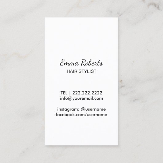 Hair Stylist  Scissor & Floral Rustic Visitekaartje (Achterkant)