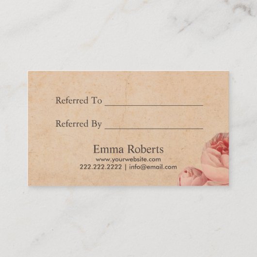 Hair Stylist  Scissor Floral Salon Referral (Achterkant)