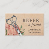 Hair Stylist  Scissor Floral Salon Referral (Voorkant)