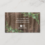 Hair Stylist Scissor Geometric Greenery Wood Visitekaartje (Achterkant)