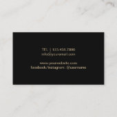 Hair Stylist Scissor & Girl Black & Gold Salon Visitekaartje (Achterkant)