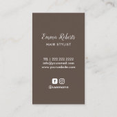 Hair Stylist  Scissor & Hair Elegant Tan Visitekaartje (Achterkant)