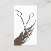 Hair Stylist  Scissor & Hair Elegant Tan Visitekaartje (Voorkant)