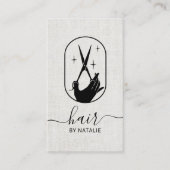 Hair Stylist Scissor & Hand Logo Beauty Salon Visitekaartje (Voorkant)