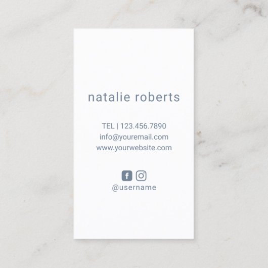 Hair Stylist Scissor & Hand Logo Dusty Blue Salon Visitekaartje (Achterkant)