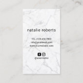 Hair Stylist Scissor Hand Logo Marble Haarstylist Visitekaartje (Achterkant)