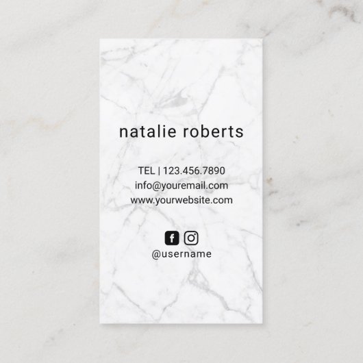 Hair Stylist Scissor Hand Logo Marble Haarstylist Visitekaartje (Achterkant)