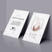 Hair Stylist Scissor Hand Logo Marble Haarstylist Visitekaartje