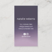 Hair Stylist Scissor Hand Logo Paars Ombre Salon Visitekaartje (Achterkant)