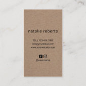 Hair Stylist Scissor Hand Logo Rustic Kraft Salon Visitekaartje (Achterkant)