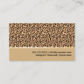 Hair Stylist Scissor Modern Beige Leopard Salon Visitekaartje (Achterkant)