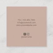 Hair Stylist Scissor & Roos Logo Beauty Salon Vierkante Visitekaartje (Achterkant)