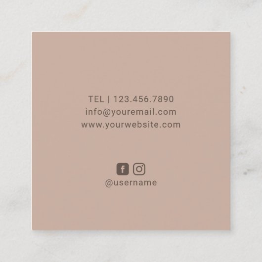 Hair Stylist Scissor & Roos Logo Beauty Salon Vierkante Visitekaartje (Achterkant)