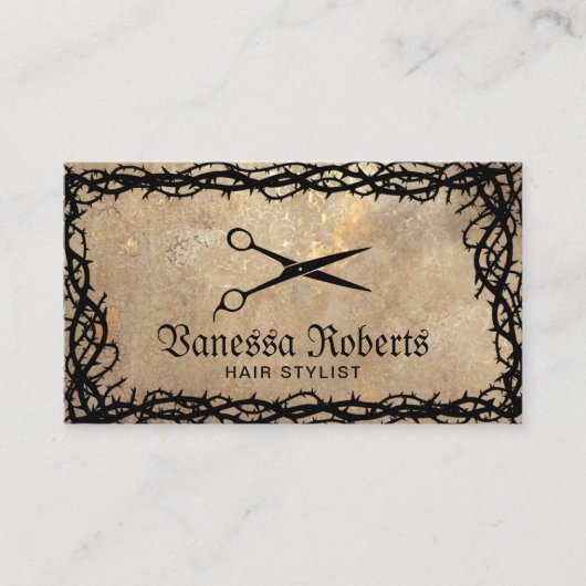 Hair Stylist  Scissor & Thorns Fairytale Visitekaartje (Voorkant)